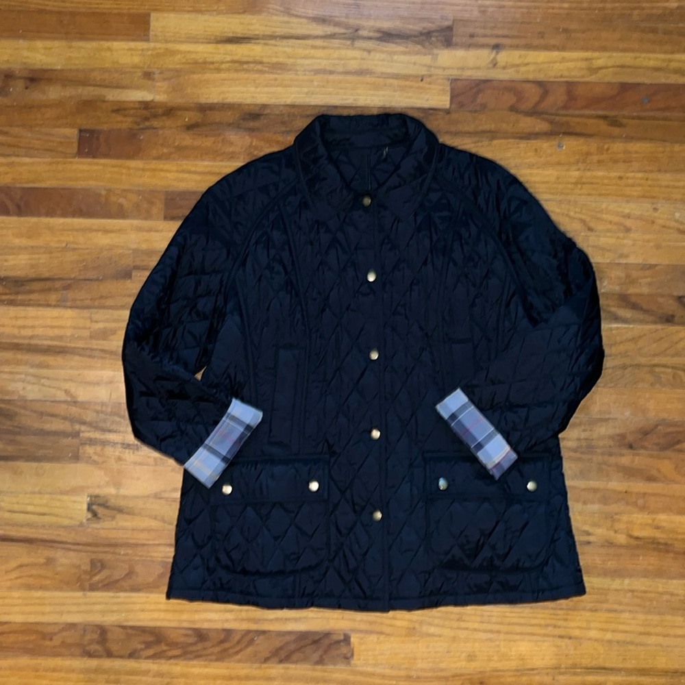 Barbour Beadnell Black Quilted Jacket Size 16 US